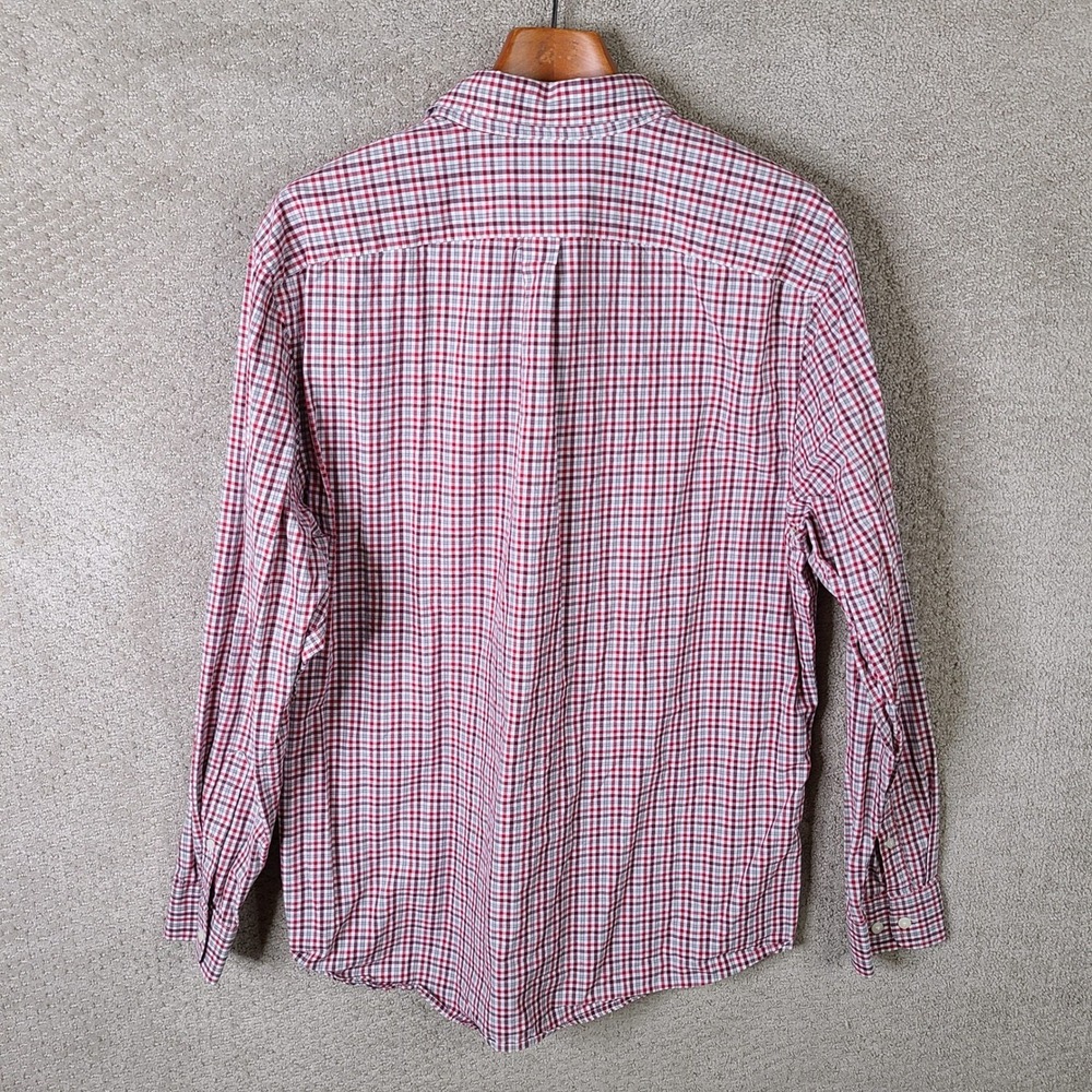 GAP Shirt‎ Mens XXL Red Plaid Slim Fit Long Sleeve Button Down Premium Cotton - Picture 7 of 10